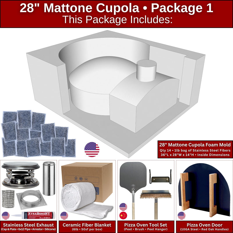 28in Mattone Cupola Dome Shaped Wood Fired Pizza Oven - Package 1