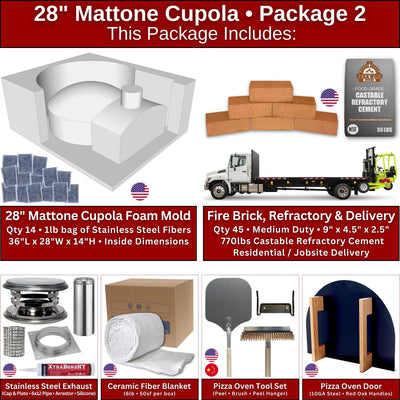 28in Mattone Cupola Dome Shaped Wood Fired Pizza Oven - Package 2
