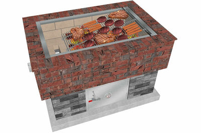 BrickWood Box Uruguayan Grill - 15° Angle for Various Grilling Temperatures