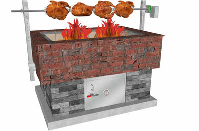 BrickWood Box Rotisserie - Electric & Manual (Off-the-Grid)